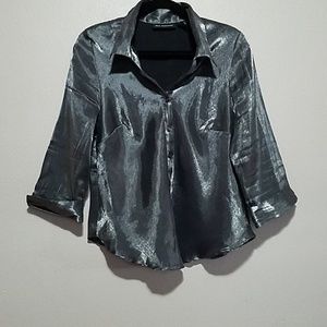 Blue diamond 3/4  sleeve blouse